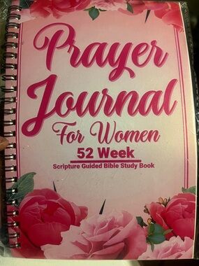 Prayer Journal for Women - Pink Floral 52-Week Guided Scripture Journal